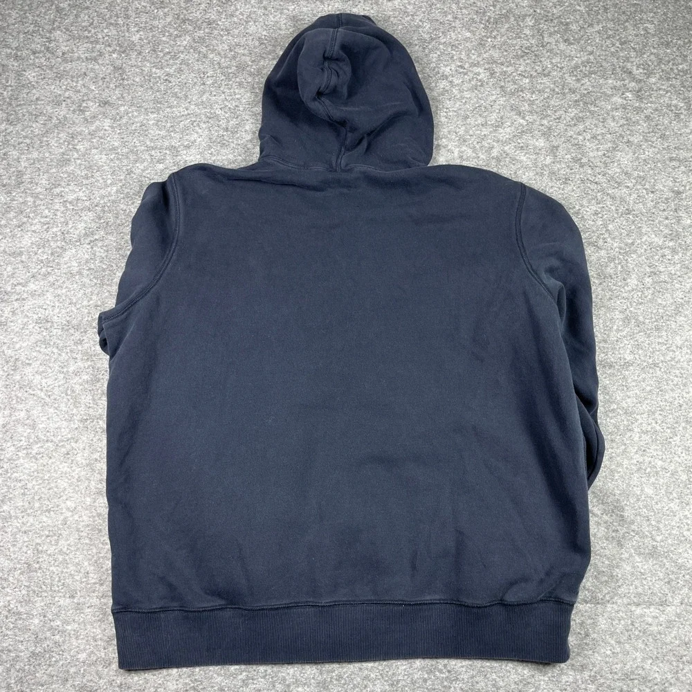 Nike Hoodie Mens XXL Navy Blue Full Zip Fleece Swoosh Media Pocket 341573-405